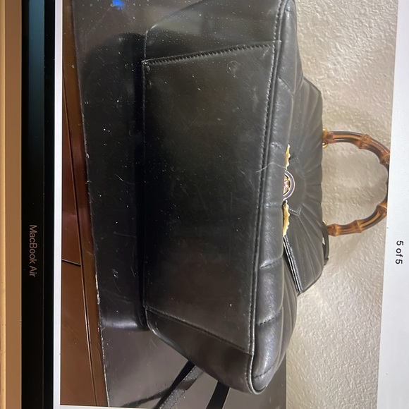 GUCCI BLK, Bk Pk with strap to wear on shoulder, Pearl bee clasp $3,150 now$1164 - Picture 5 of 5